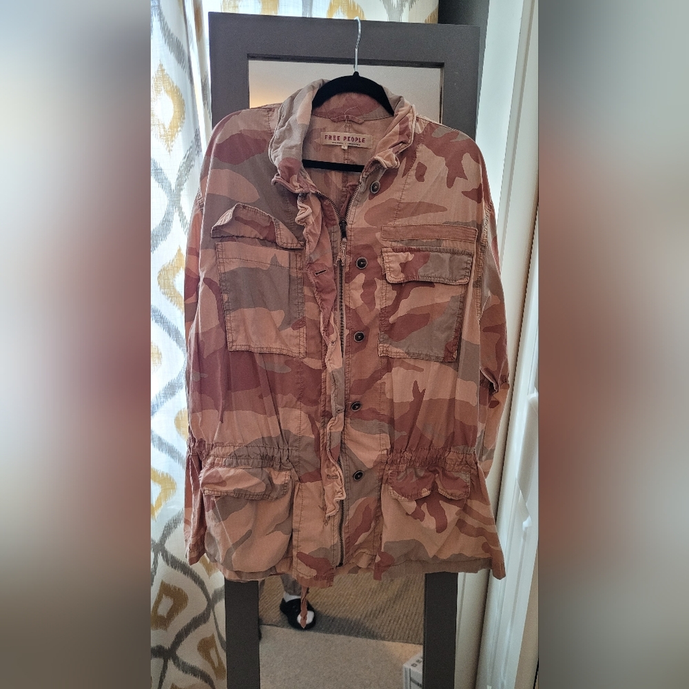 Free People Cargo 3/4 Length Jacket